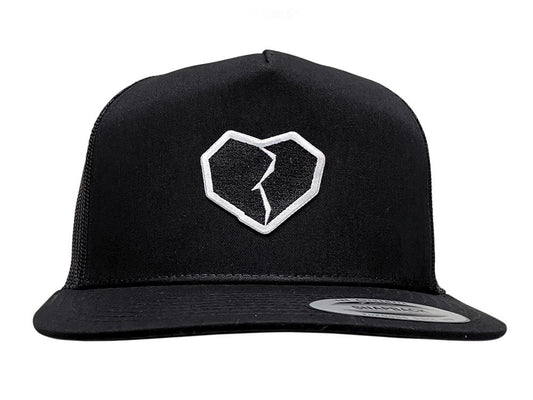 Broken Heart Trucker Hat Black