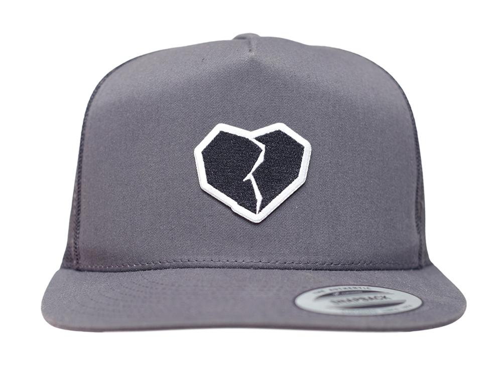 Broken Heart Trucker Hat Charcoal